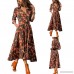 Ulanda 2018 Autumn Womens Printed Long Sleeve Dress Hem Lapels Belt Shirt Dress with Pockets Long Dress - B07GJPDHB8